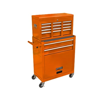 US Local High Capacity Rolling Tool Chest With Wheels And Drawers, 8-Drawer Tool Storage Cabinet--ORANGE