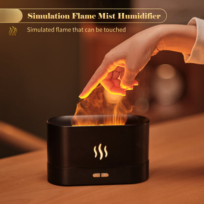 Aroma Diffuser With Flame Light Mist Air Humidifier Aromatherapy Diffuser With Waterless Auto-Off Protection For Spa Home Yoga Office