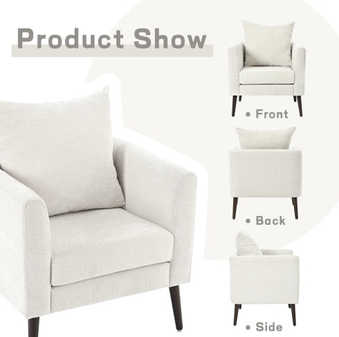 US Local Upholstered Armchair With Solid Wood Legs