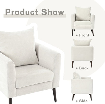 US Local Upholstered Armchair With Solid Wood Legs