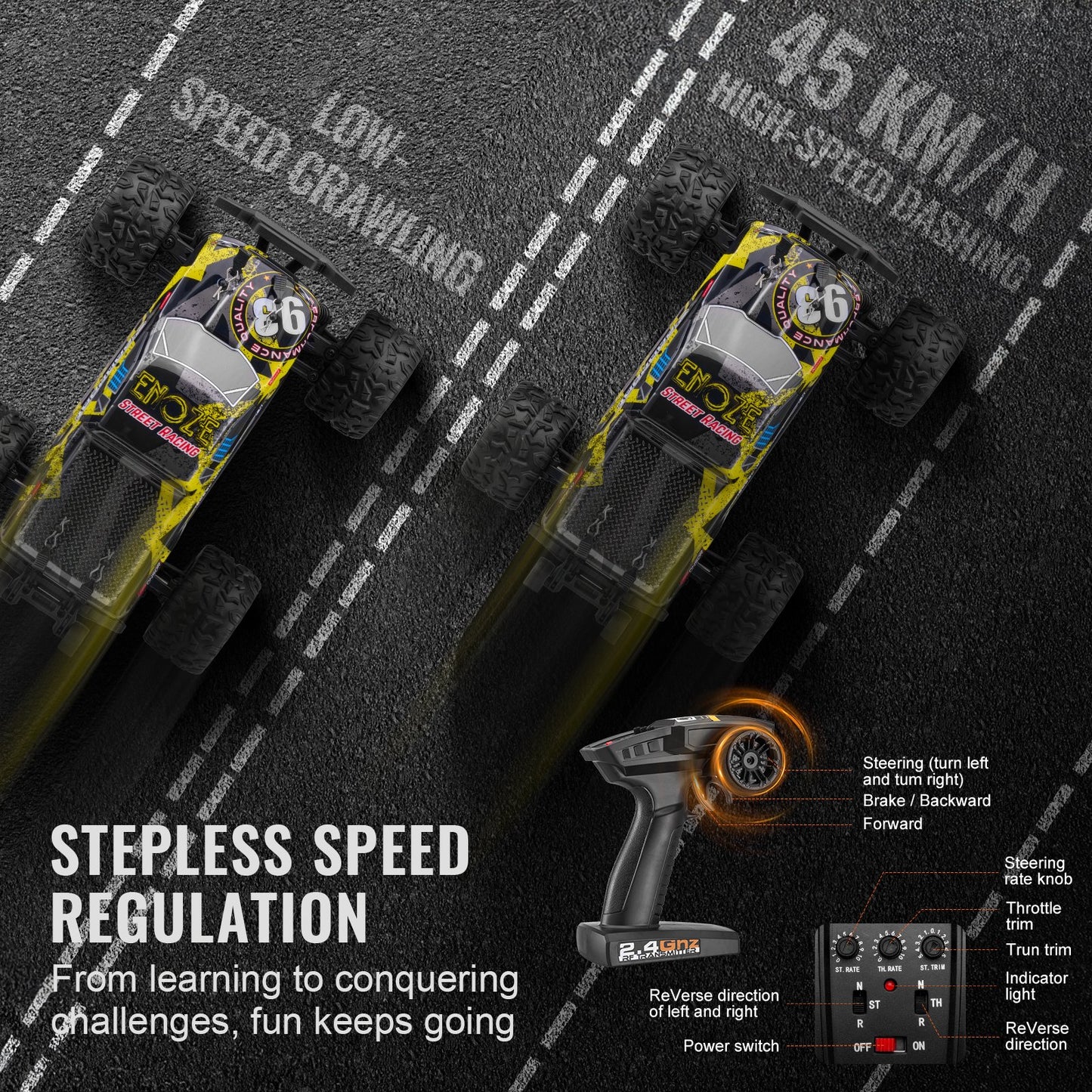 US Local Remote Control Car 1:18 Scale All Terrain 4WD Off-Road Truck For Kids