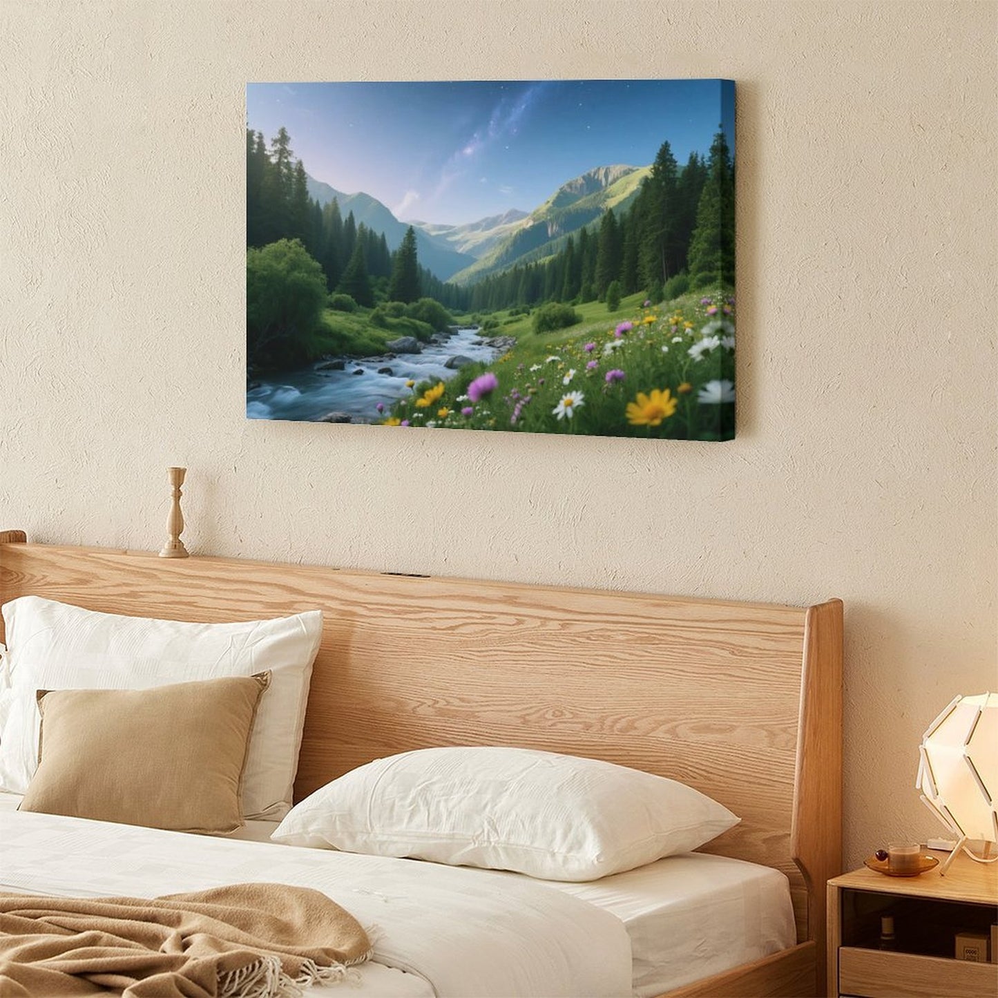 Decorative Interior Frame Painting Mountain-river-starry-summer-3