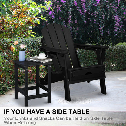 US Local 38x38x45.5cm Single Layer Square Black HDPE Side Table