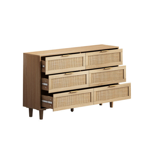 US Local Drawers Rattan Storage Cabinet Rattan Drawer,for Bedroom,Living Room,Natural