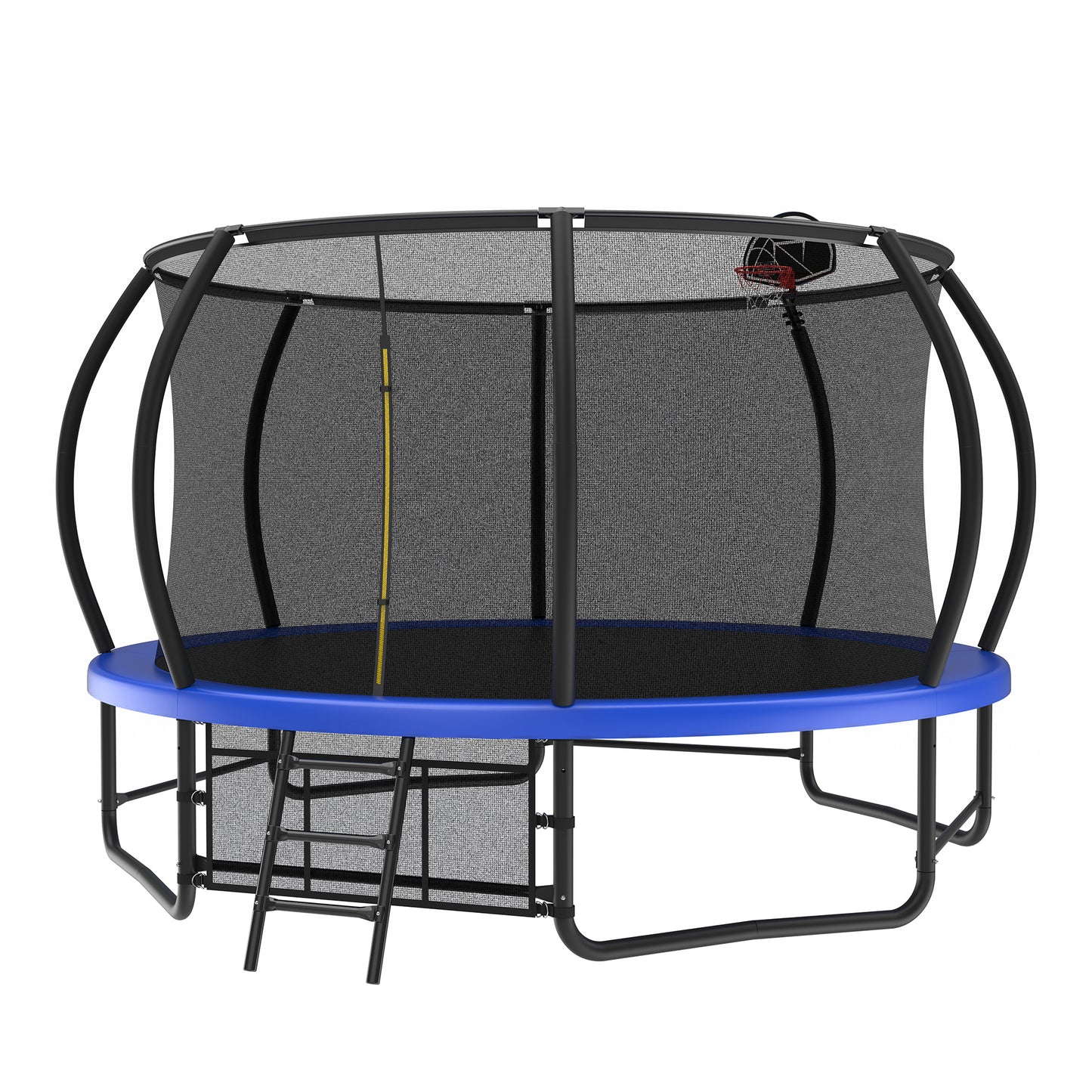 US Local 14 Foot Fenced Trampoline - Leisure Trampoline With Ladder And Rust Proof Coating