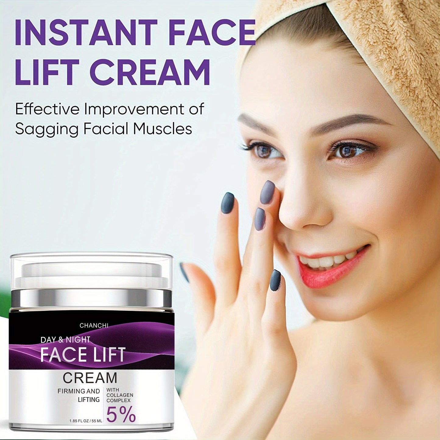 US Local 50ml Ultra-Lifting Face Cream - Revitalizes & Firms Facial, Neck, Chest Skin, Softens Fine Lines & Wrinkles, Hydrates & Plumps With Vitamin C, Retinol, And Glycerin For All Skin Types