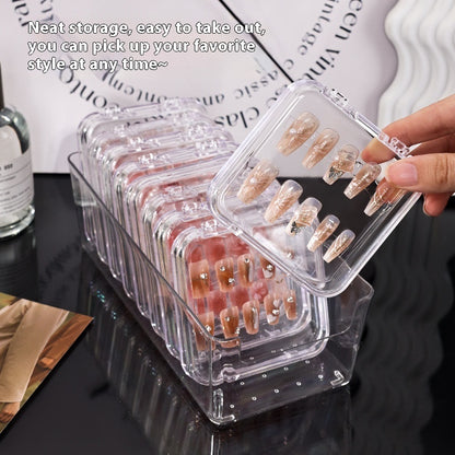US Local Transparent Manicure Small Wear Nail Box Handmade Nail Storage Box