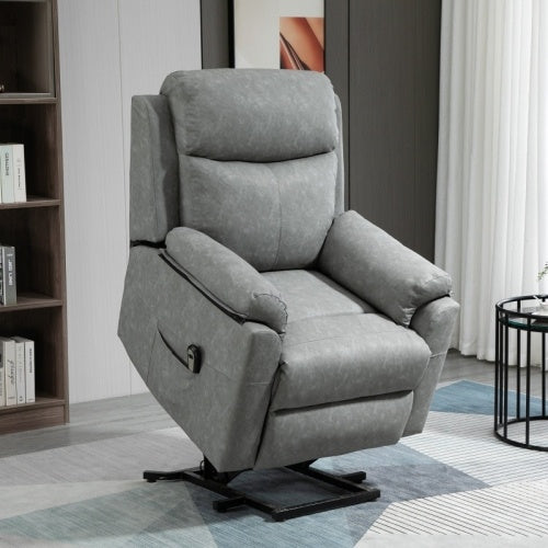 UK Local HOMCOM Faux Leather 70 Electric Riser Recliner Chair - Grey