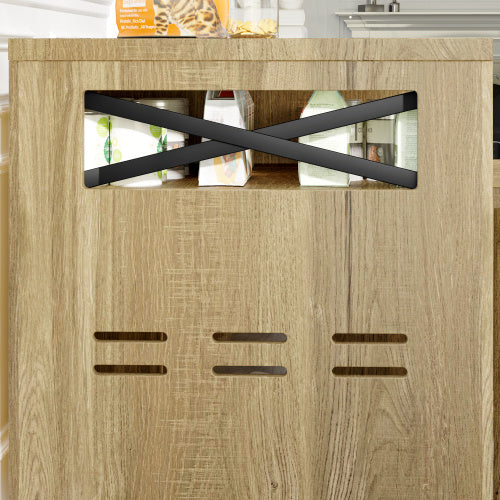 US Local GO Cat Litter Box Enclosure For 2 Cats, Double Hidden Litter Box Furniture Cat Washroom, Farmhouse Indoor Cat House End Table, Brown