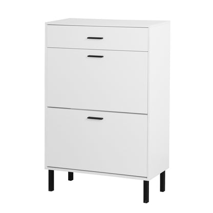 US Local Modern Shoe Cabinet With Drawers & Metal Legs, Freestanding Storage Organizer