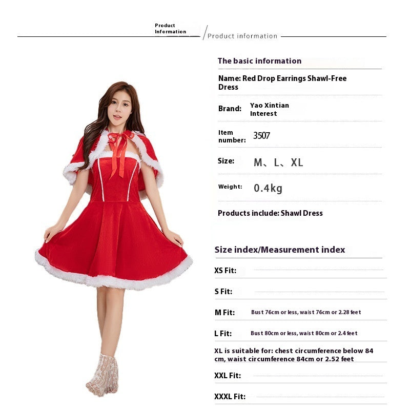 Christmas Clothing Japanese Red Christmas Cos