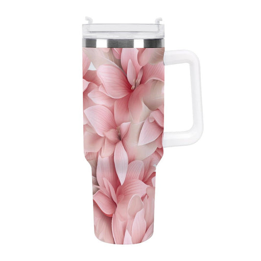 PHDT00131 POD US Local Tumbler 40 oz Large Capacity Car Cup 3D Pink Flowers