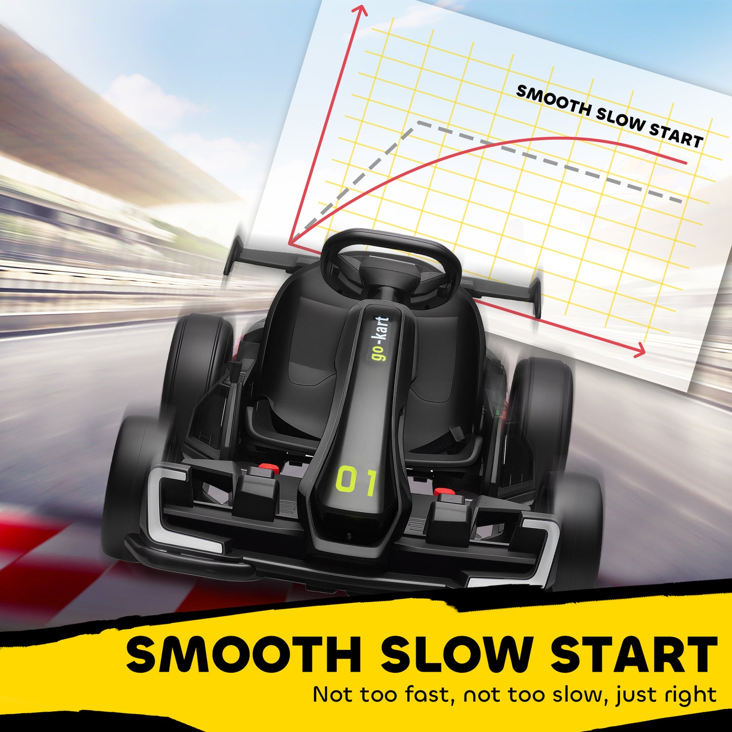 US Local 24V 7.5 MPH Electric Go Kart with Adjustable Seat