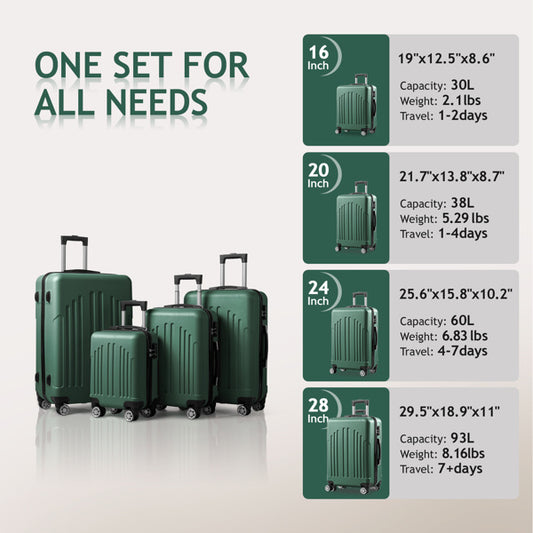 US Local Vertical Stripe Four In One Suitcase