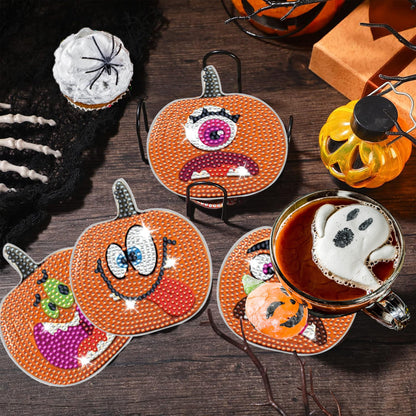 重复 US Local 8 Packs Halloween Rhinestones Art Coasters