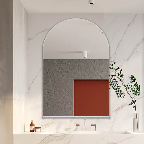 US Local 24x36 Inch Vaulted Recessed Metal Frame Bathroom Wall Cabinet With Mirror And Adjustable Shelf