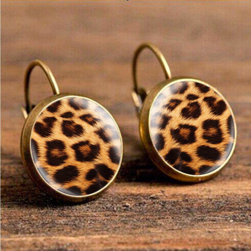 Leopard Time Glass Ear Hook French Leopard Key Chain