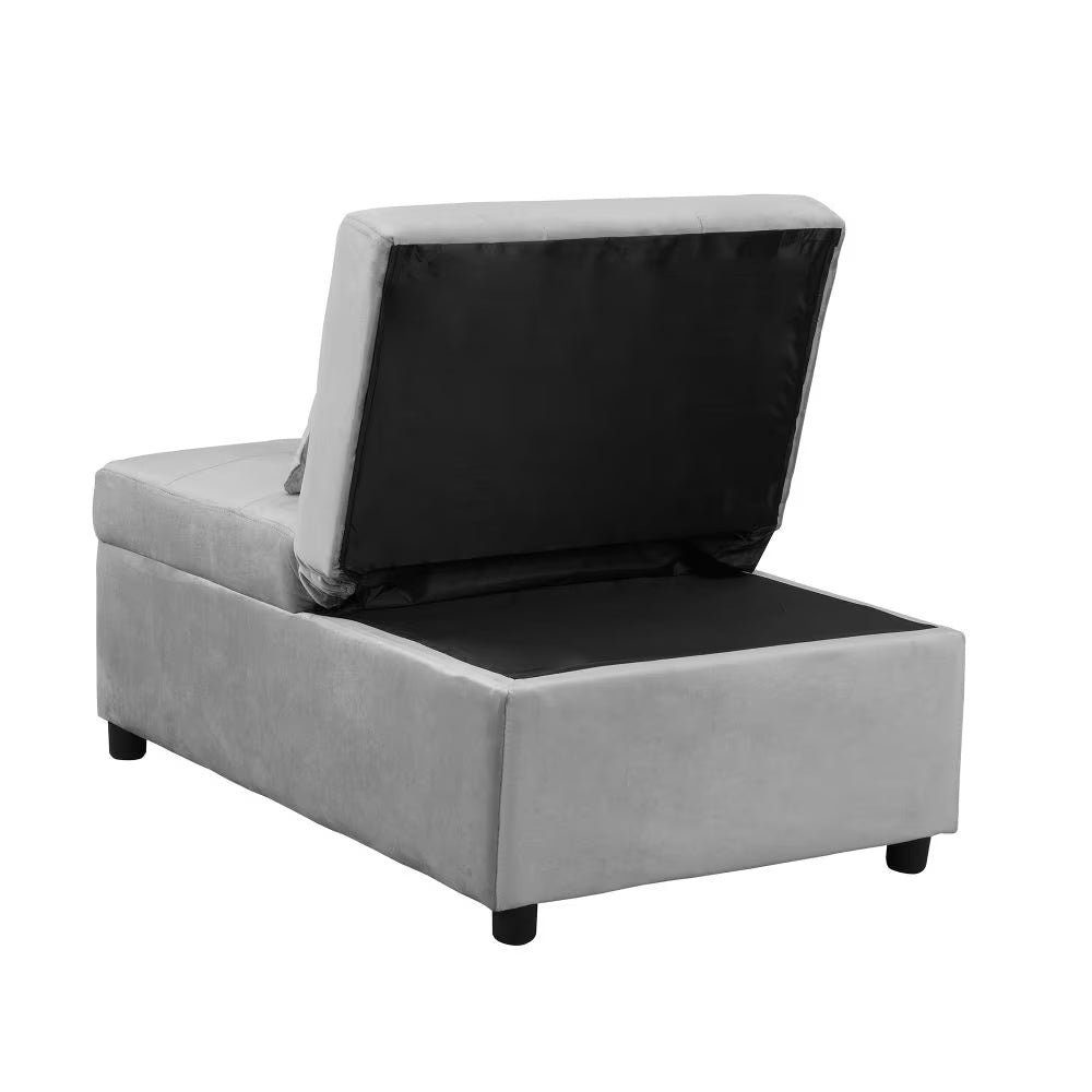 US Local Folding Ottoman Sofa Bed Gray
