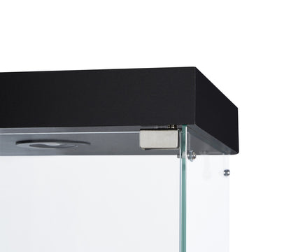 US Local 4-Tier Glass Display Cabinet, Double Door Glass Cabinet, Four Partitions, Two Locks, Floor Standing