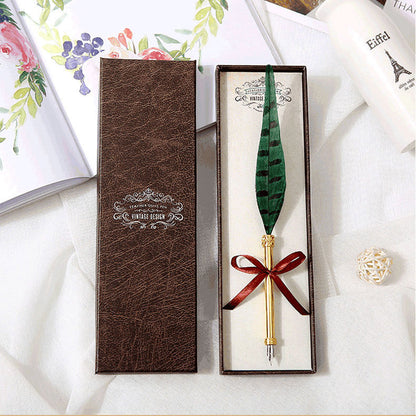 US Local European Retro Feather Pen Gift Box