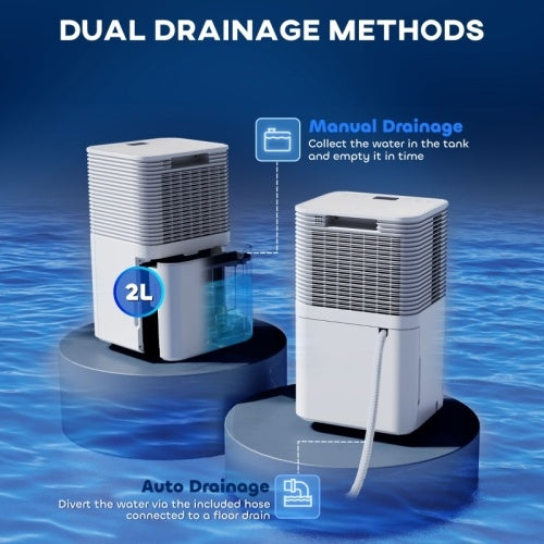 UK Local HOMCOM 10LDay 2000ML Portable Quiet Dehumidifier For Home Laundry Room Bedroom Basement, Electric  Air De-Humidifier With 3 Modes