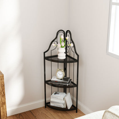 US Local 3-Tier Corner Open Shelf,Bookcase Freestanding Shelving Unit