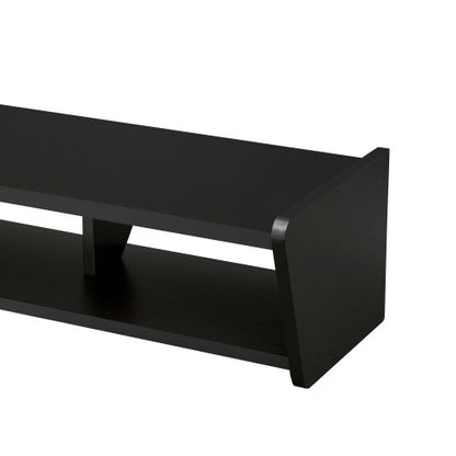 US Local Modern Wall-Mounted Floating TV Stand Solid Black