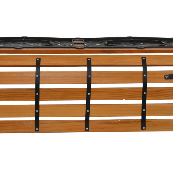 US Local Double Arched Back Iron Wood Bench