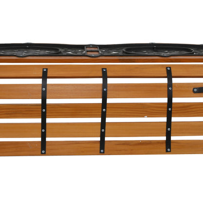 US Local Double Arched Back Iron Wood Bench