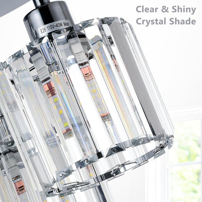 US Local Semi Flush Mount Ceiling,3-Light Kitchen Mount,Hallway Light Fixtures Ceiling With Clear Crystal Sha