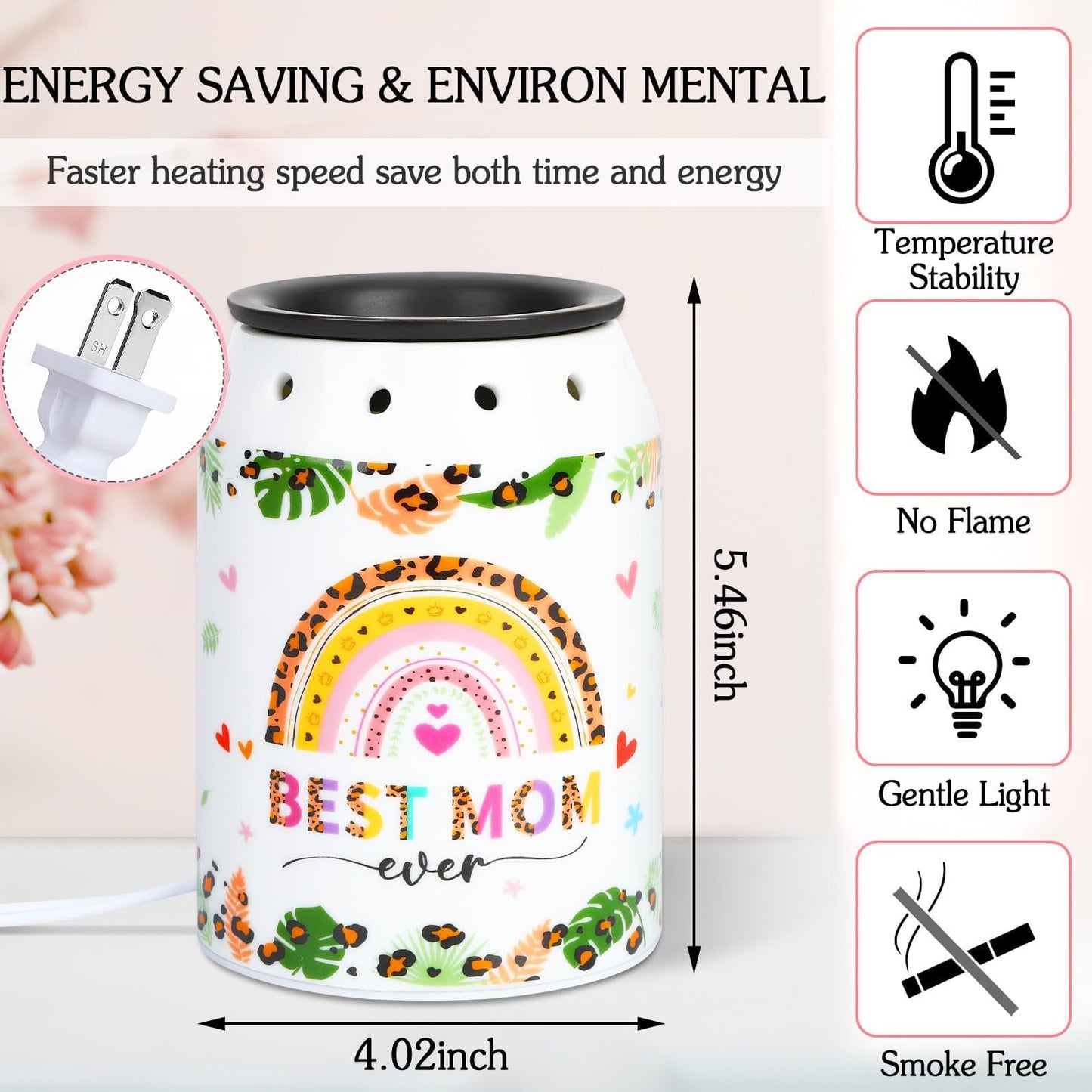 US Local Mom Gifts Wax Warmer, Wax Melt Warmer Ceramic Electric Scentsy Candle Wax Melts Good Mom Meaningful Gifts For Mom For Livingroom Kitchen Bathroom