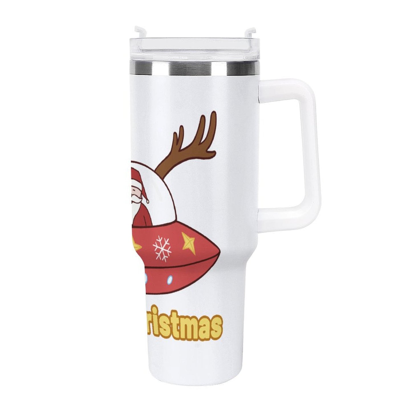 PHDT00308 POD US Local Tumbler 40 oz Large Capacity Car Cup Christmas Santa Claus UFO