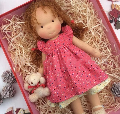 US Local Handmade Plush Doll Golden Curly Girl Finished Product