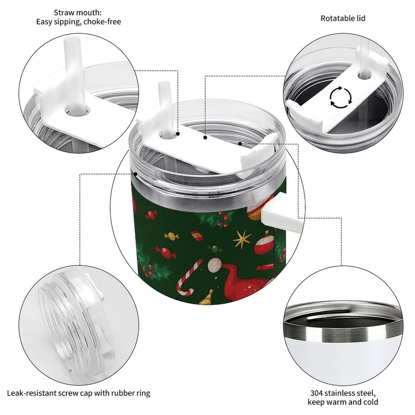 PHDT00154 POD US Local Tumbler 40 oz Large Capacity Car Cup Christmas Sock