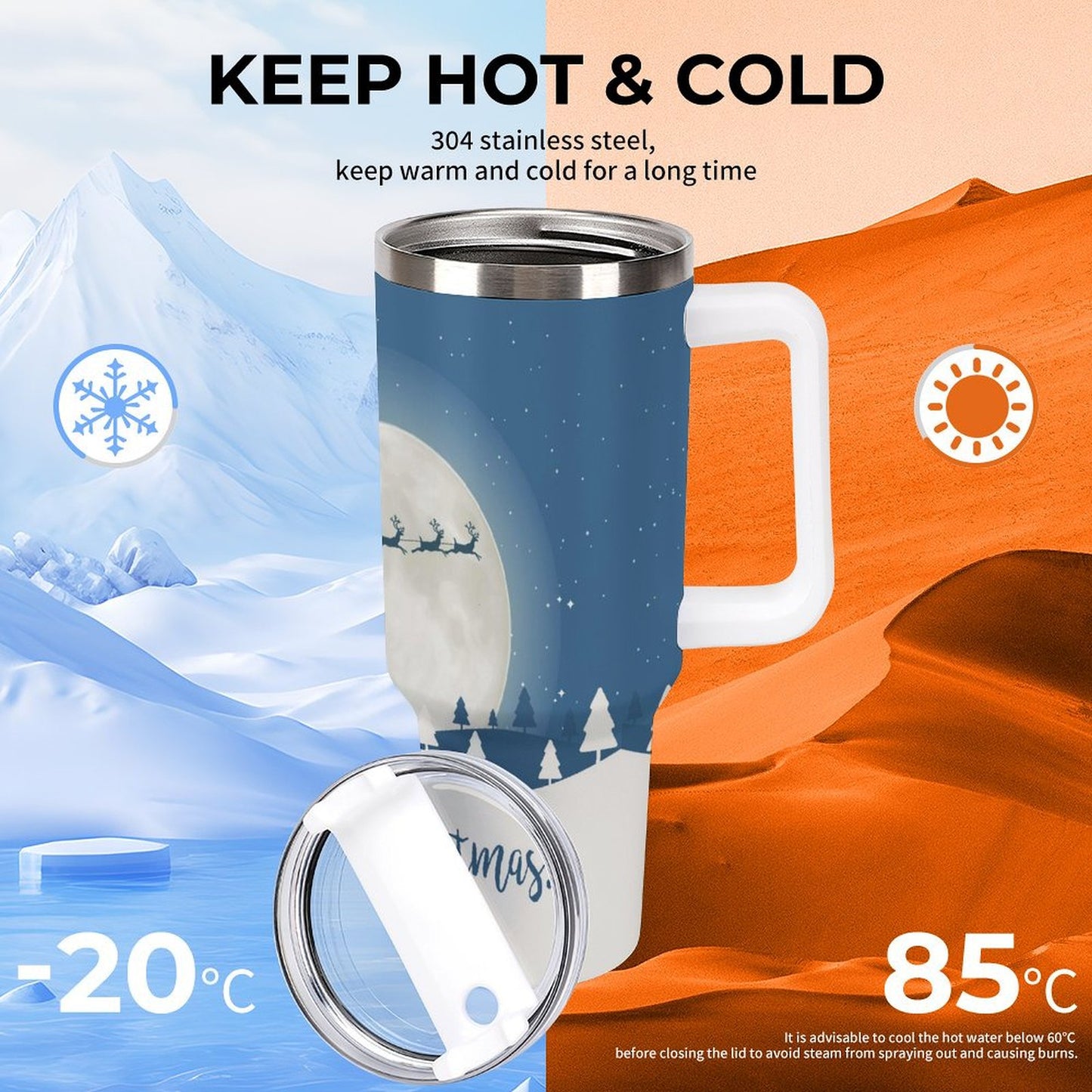 PHDT00173 POD US Local Tumbler 40 oz Large Capacity Car Cup Christmas