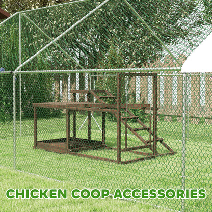 US Local Wooden Chicken Activity Play Set With Perch, Swing, Ladder, Platforms, Feeder Storage, Coffee