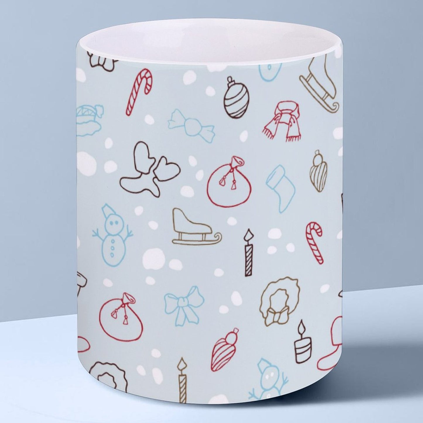 POD US Local White mug with full print, Christmas Blue 0048