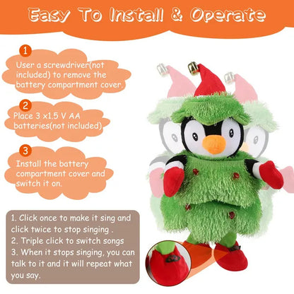 US Local Electric Dancing Singing Plush Toy Twisting Snowman Toy Talking Interactive Mimicking Funny Songs Wiggly Dance Kid Christmas Gift