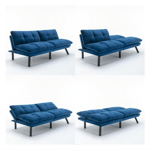 US Local Navy Blue Convertible Folding Modern Sofa Bed