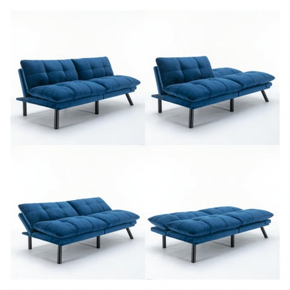 US Local Navy Blue Convertible Folding Modern Sofa Bed