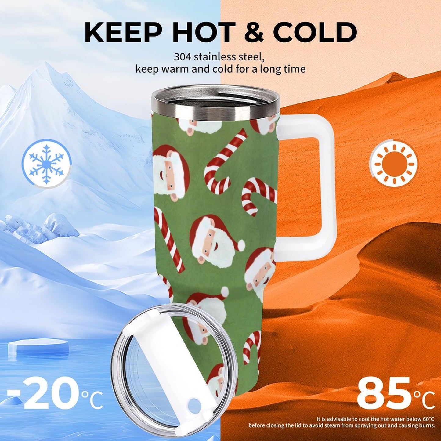 PHDT00155 POD US Local Tumbler 40 oz Large Capacity Car Cup Christmas