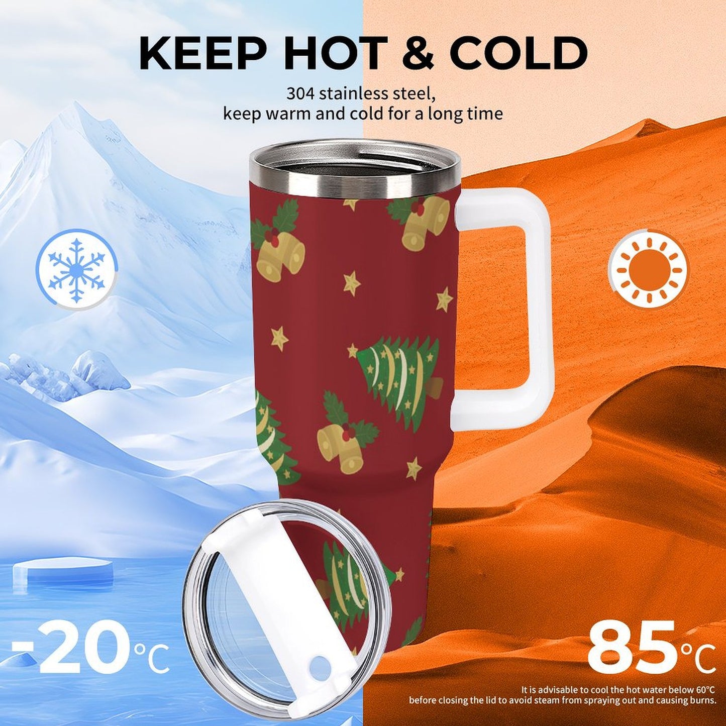 PHDT00071 POD US Local Tumbler 40 oz Large Capacity Car Cup Christmas Tree