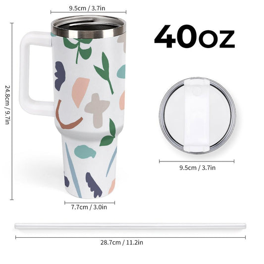 PHDT00041 POD US Local Tumbler 40 oz Large Capacity Car Cup Spring Summer, Abstract, Flowers