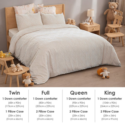 US Local Bohemian Style Quilt Cover Set, Cut Flower Quilt Cover, Tufted Quilt Cover Three-piece Set, One Quilt Cover And Two Pillowcases, Washable And Machine Washable Without Shrinkage, Suitable For Hotels