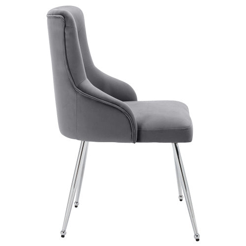 UK Local Button Pattern Dining Chair, Upholstered Armchair, Metal Leg Chairs, Modern Lounge Chair, Bedroom Living Room Chair With Lumbar Cushion, Grey Button Pattern Dining Chair, Upholstered Armchair, Metal L