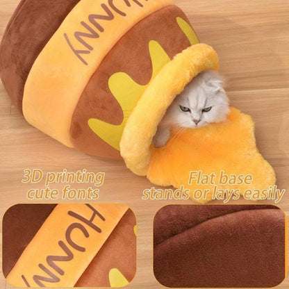 US Local Honey Pot Cat Cave Bed For Indoor Cats - Machine Washable Removable Cushion, Cozy Pet Nest With Thick Sponge, Christmas Gift For Cat Lovers, Small Breeds & Puppy Bed Accessories