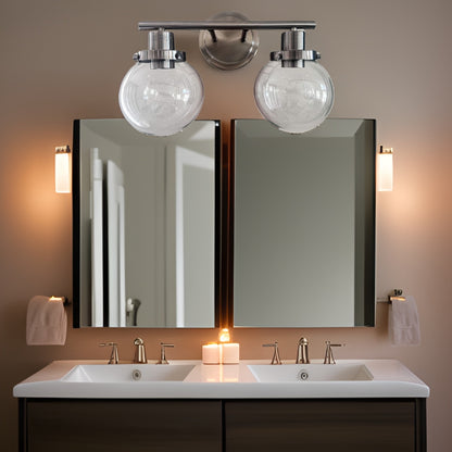 US Local Bathroom Vanity Light Fixtures, 2-Light Black Wall Sconce Lighting Wall Lamp With Clear Glass Shade,