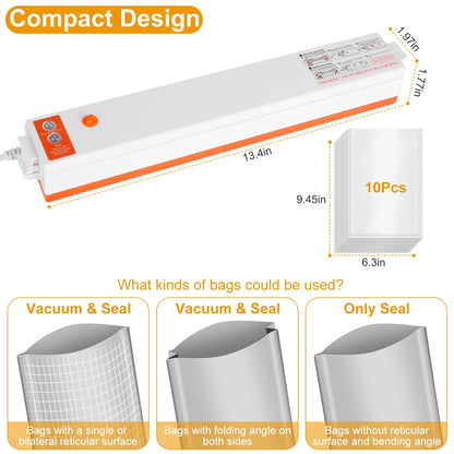 US Local Electric Vacuum Sealer Machine Household Automatic Food Vacuum Sealer Quick Sealing System Machine For Food Dry Moist Food