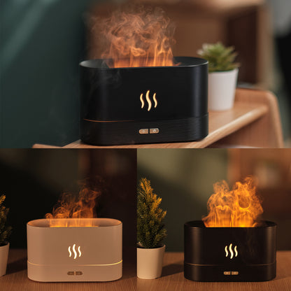 Aroma Diffuser With Flame Light Mist Air Humidifier Aromatherapy Diffuser With Waterless Auto-Off Protection For Spa Home Yoga Office