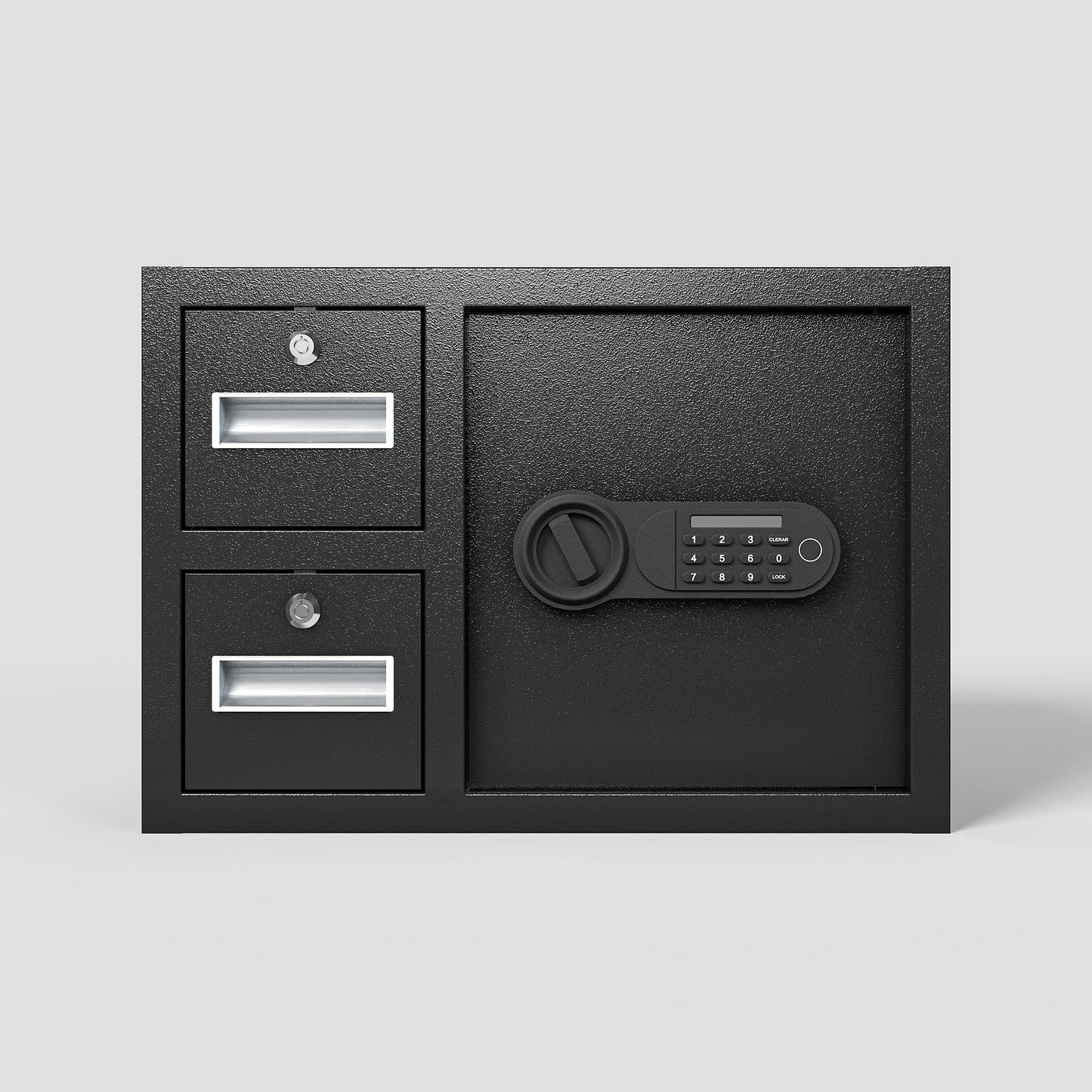 US Local Steel Security Safe And Lock Box With Electronic Keypad - Secure Cash, Jewelry, ID Documents, Black,1.85 Cubic Feet